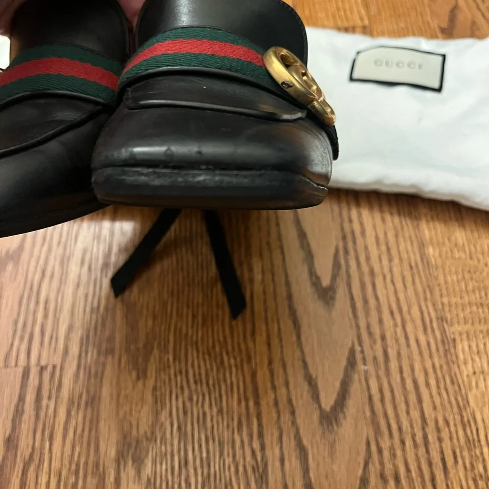 Gucci Black Leather Peyton Loafer Pumps - Picture 7 of 16